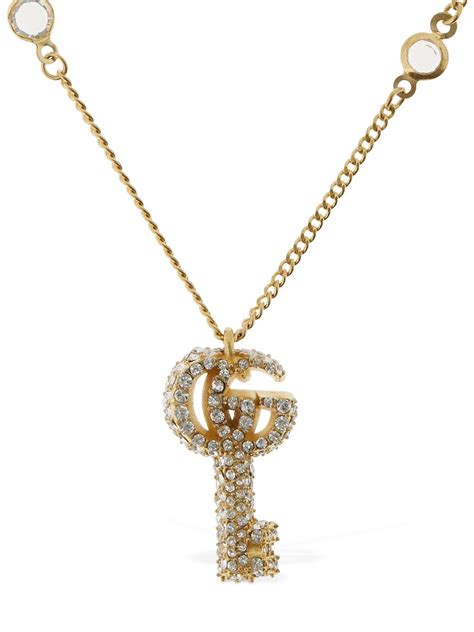 key necklace gucci|Gucci double g key necklace.